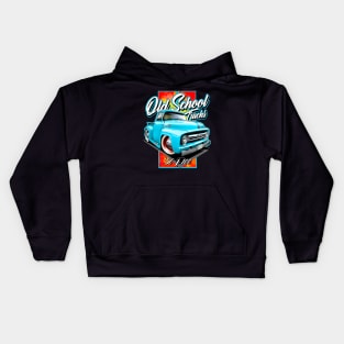 Cartooned 1956 Ford F100 Truck Kids Hoodie